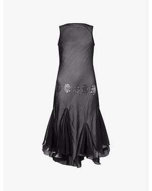 GIMAGUAS Leona Sheer Midi Dress - Blue