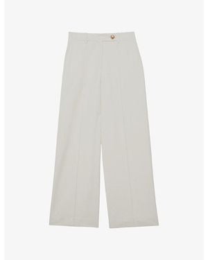 Reiss Malin Wide-Leg Mid-Rise Woven Pants - White