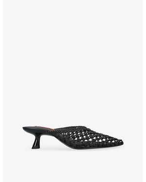 Simon Miller Knotted Gala Woven Heeled Mules - Black