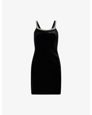 4th & Reckless Tess Embellished Velvet Mini Dress - Black