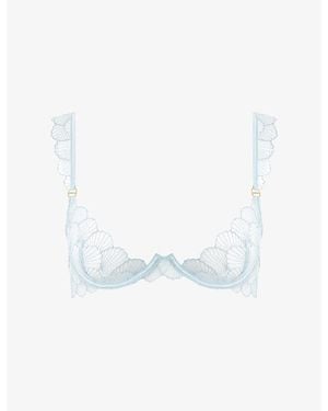 Bluebella Vermont Wired Sheer Embroidered-Lace Bra - White