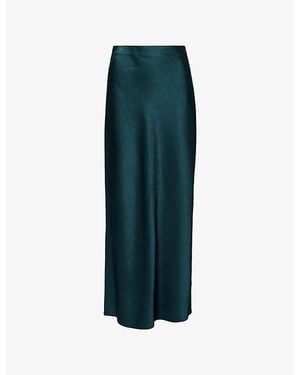 Vince Fluid Satin Column Maxi Skirt - Green