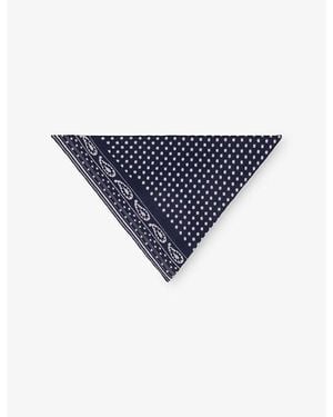 Maje Polka-Dot Triangle Wool And Cashmere Scarf - Blue