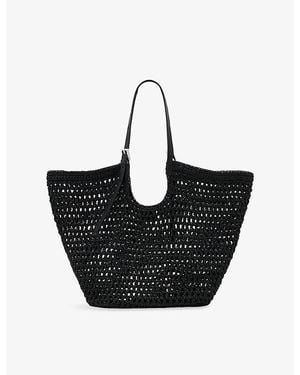 AllSaints Ara Knotted Leather Tote Bag - Black