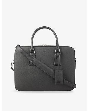 Sandro Large Logo-Embossed Faux-Leather Briefcase - Black