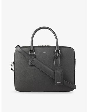 Sandro Large Logo-Embossed Faux-Leather Briefcase - Black