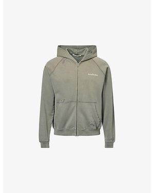 Acne Studios Fupiter U Stamp Zip-Up Cotton Hoody - Green