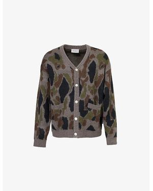 Carhartt Merton Camouflage Intarsia Knitted Cardigan in Black for Men Lyst UK