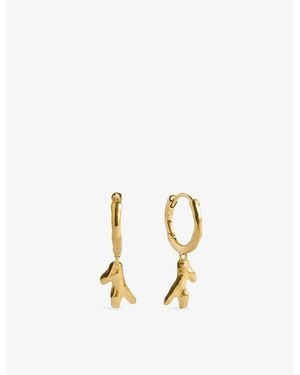 Monica Vinader Fragments Coral 18Ct-Plated Vermeil Sterling- Huggie Earrings - Metallic
