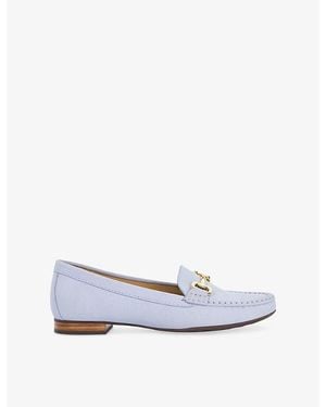 Dune Glenniee Suede Snaffle Trim Loafers - White