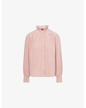 ME+EM Super Soft Micro-Cord Cotton-Blend Blouse - Pink