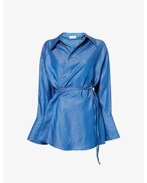 Palmer//Harding Drift Long-Sleeves Woven Shirt - Blue
