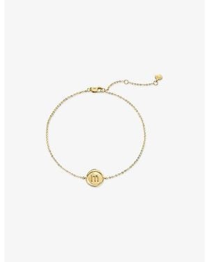 Monica Vinader Mini Initial M Stamp 14Ct- Bracelet - White
