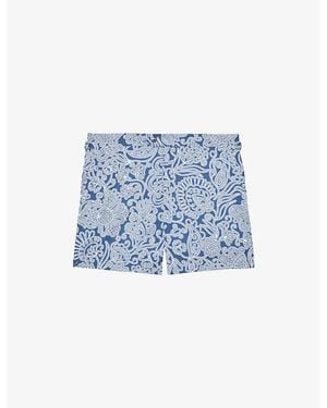 Reiss Fallow Paisley-Print Swim Shorts - Blue