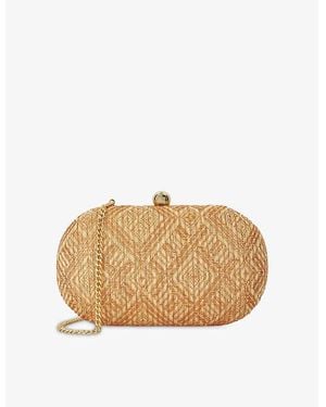 Dune Extra Oval Woven Raffia Clutch Bag - Natural