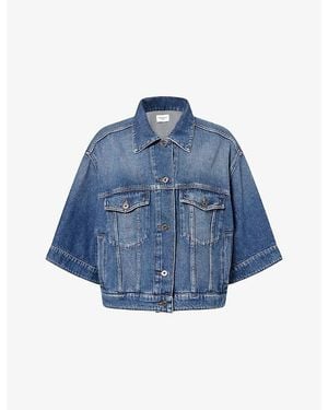 Weekend by Maxmara Short-Sleeve Denim Jacket - Blue