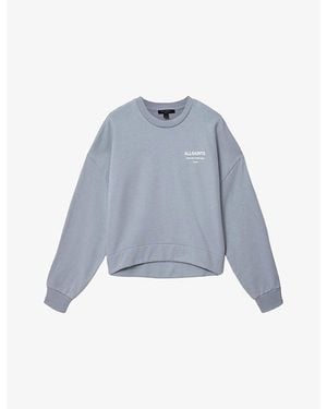AllSaints Lila Branded Cotton-Jersey Sweatshirt - Blue