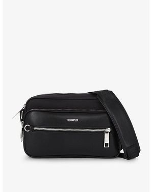 The Kooples Logo-Embossed Zip-Up Leather Messenger Bag - Black