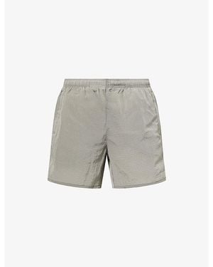 Cole Buxton Embroidered-Logo Welt-Pocket Swim Shorts - Grey