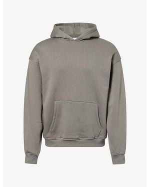 Skims Fleece Lounge Relaxed Cotton-Jersey Hoody - Grey