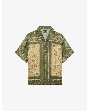 Reiss Vicente Paisley-Print Woven Shirt - Green