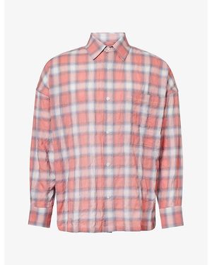 NAHMIAS Checked Relaxed-Fit Cotton-Blend Shirt - Pink