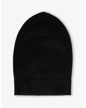 Rick Owens Ribbed Wool Beanie - Black