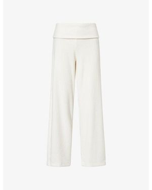 4th & Reckless Mahlin Fold-Over Waist Knitted Trousers - White