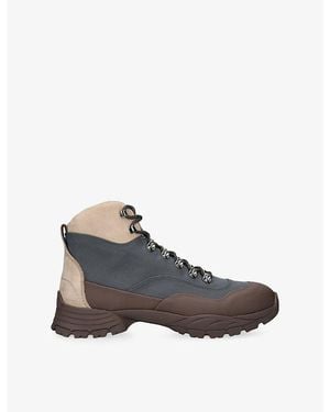 Brunello Cucinelli Tech Hiking Lace-Up Woven Boots - Grey