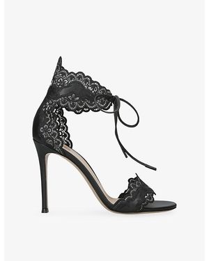 Gianvito Rossi Evie 105 Leather Heeled Sandals - Black