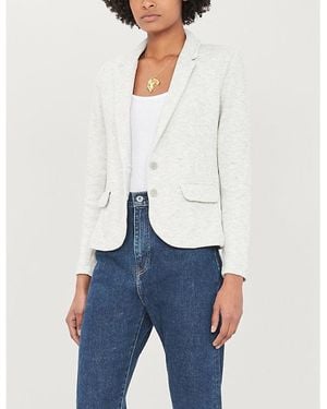 Whistles Notch-Lapels Slim-Fit Cotton-Blend Jacket - White