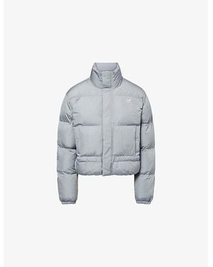 GYMSHARK Logo-Print Padded Shell-Down Jacket - Blue