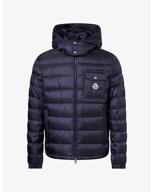 Moncler Verith Logo-Badge Detachable Hooded Padded Jacket - Blue