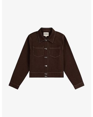 OMNES Jesse Contrast-Stitch Cotton Jacket - Brown