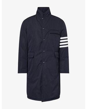 Thom Browne Brand-Stripe Padded Down Coat - Blue