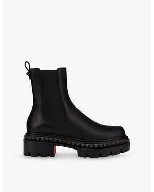 Christian Louboutin Emilia Pyraclou Embellished Leather Chelsea Boots - Black