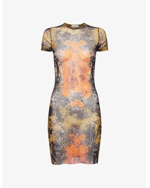 Jean Paul Gaultier Printed Short-Sleeves Woven Mini Dress - Multicolor