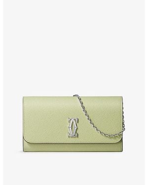 Cartier C De Leather Wallet-On-Chain - Green