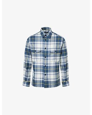dunhill Tartan Cashmere Overshirt - Blue