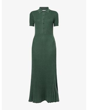 Gabriela Hearst Amor Ribbed Cashmere-Silk Knitted Midi Dress - Green