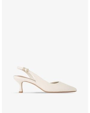 KG by Kurt Geiger Aria Low 2 Leather Slingback Courts - White