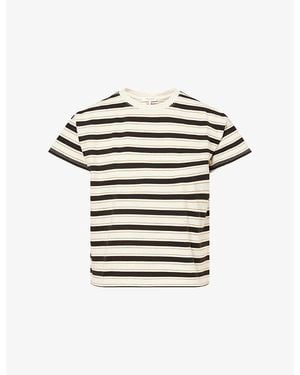 Rag & Bone Kelly Stripe Boxy Cotton T-Shirt - White