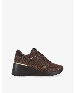Carvela Kurt Geiger Divina Woven Trainers - Brown