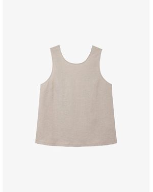 The White Company Tie-Back Sleeveless Linen Top - Natural