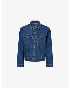 PAIGE Erickson Logo-Patch Denim Jacket - Blue