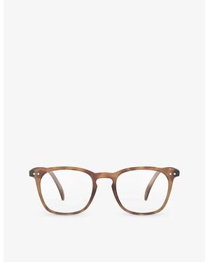 Izipizi #E Square-Framed Golden Reading Glasses - Metallic