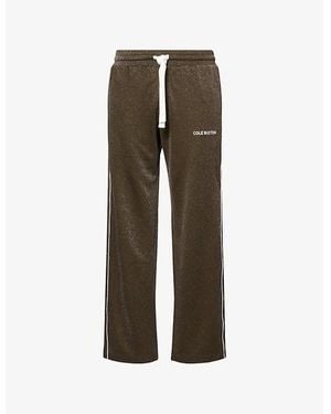 Cole Buxton Logo-Print Glitter Woven Jogging Bottoms - Natural