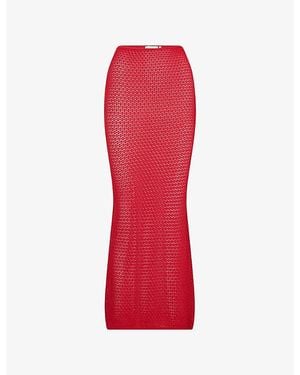 Cheap Monday Fontelina Open-Knit Maxi Skirt - Red