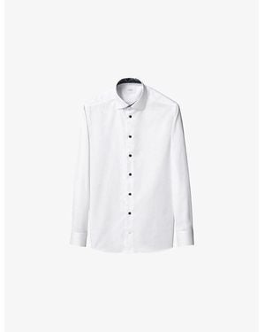 Eton Floral-Effect Signature Slim-Fit Cotton-Twill Shirt - White