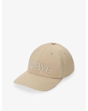 Loewe Logo-Embroidered Cotton-Canvas Cap - Natural